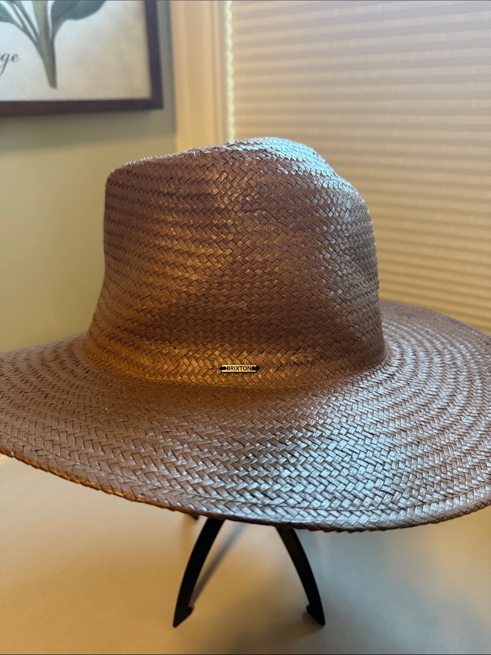NWT Brixton Seaside sun hat Womens M/L Brown 100% Paper Straw Western Beach Boho